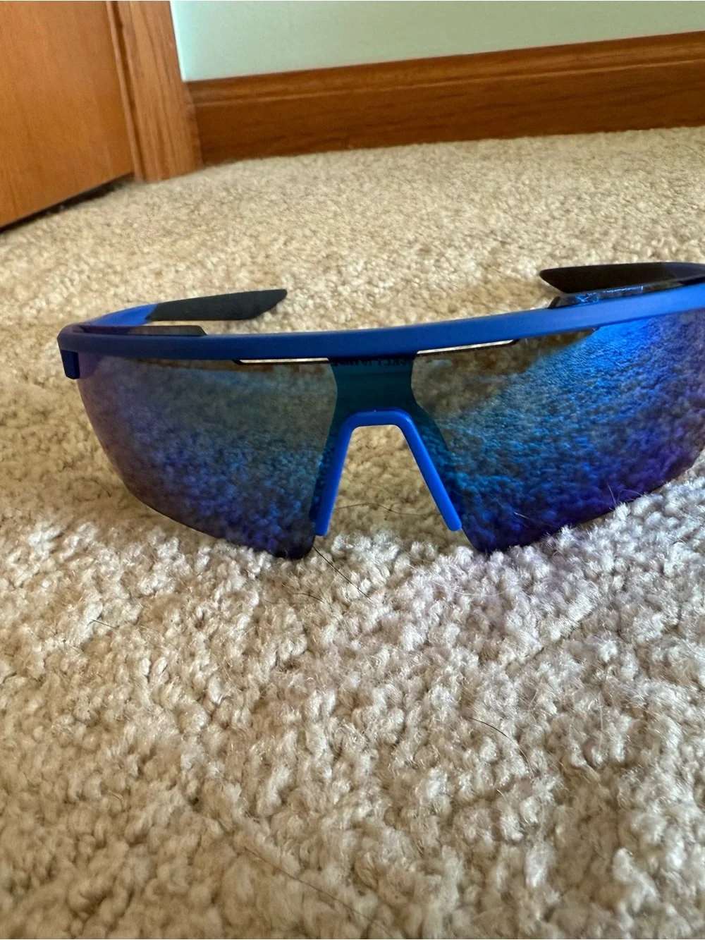 Nike Blue Wraparound Sports Sunglasses